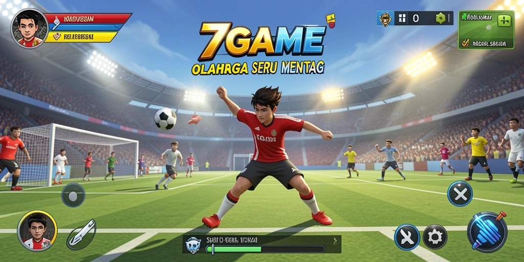 Tampilan gameplay 7GAME yang mendebarkan dengan aksi olahraga seru.