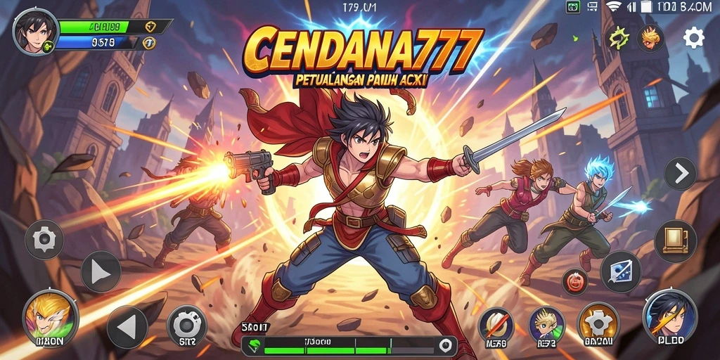 Tampilan gameplay seru dari CENDANA777 yang penuh warna dan aksi.