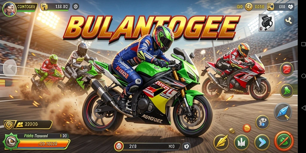 Tampilan gameplay seru balapan motor di CONGTOGEL.
