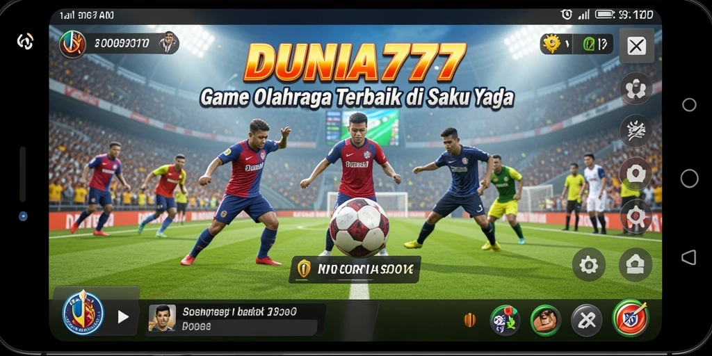 Tampilan gameplay seru DUNIA777 dengan aksi olahraga yang mendebarkan.