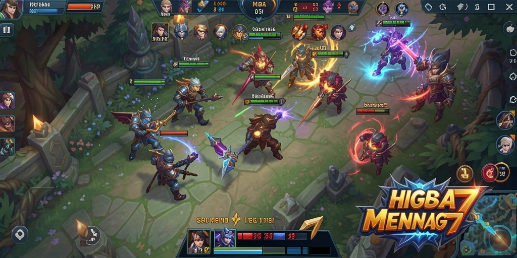 Tampilan gameplay seru dalam HIGGS777 yang menampilkan pertarungan intens.