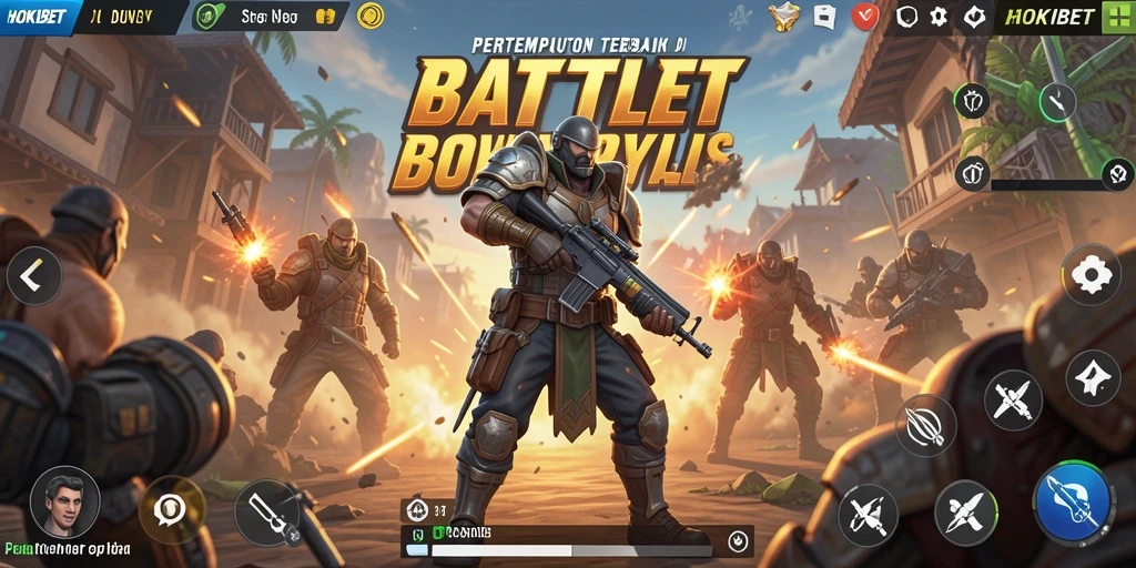 Tampilan gameplay HOKIBET yang intens dan mendebarkan dalam Battle Royale.