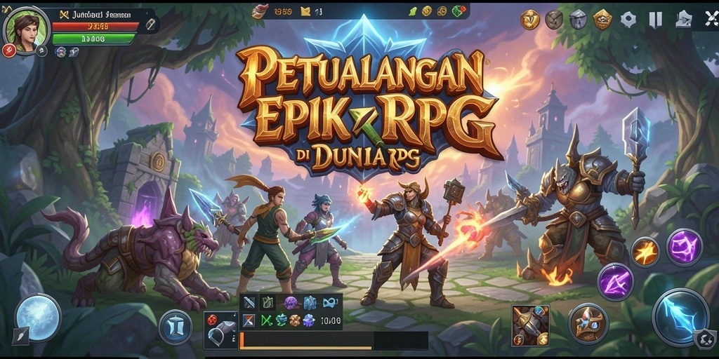 Tangkapan layar JUARAGO yang menunjukkan aksi seru dalam petualangan RPG.