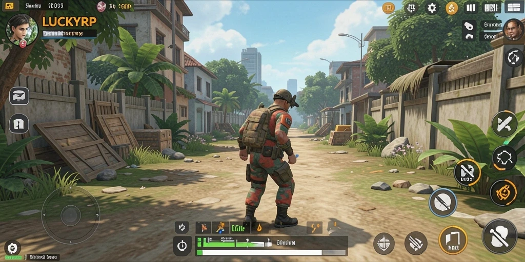 Screenshot LUCKYRP menampilkan karakter dalam simulasi kehidupan sehari-hari.