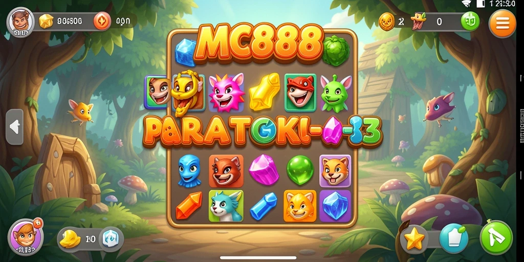 Tampilan gameplay seru dengan kombinasi permata di MC888.