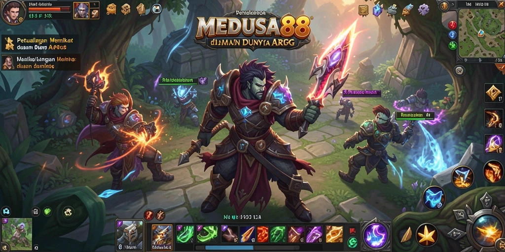 Screenshot gameplay MEDUSA88 yang menunjukkan pertarungan epik dalam dunia ARPG.