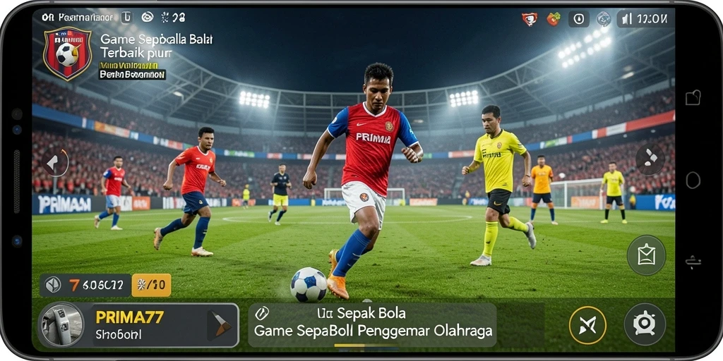 Gameplay PRIMA77 yang menegangkan dengan aksi sepak bola seru.