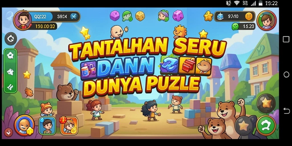 Screenshot menunjukkan gameplay menantang dari QQ222 pada level Puzzle.