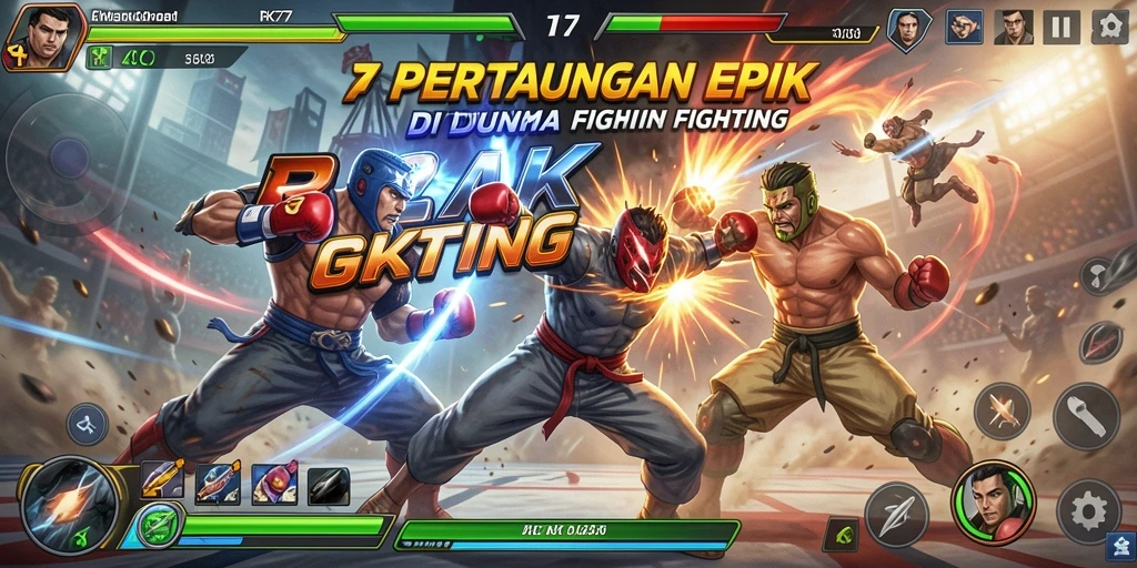 Tangkapan layar gameplay menunjukkan karakter bertarung dengan spektakuler.