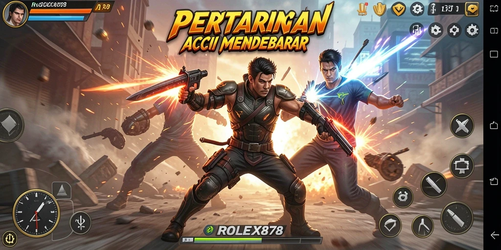 Tampilan gameplay seru dalam ROLEX878, aksi tak terduga di setiap sudut.