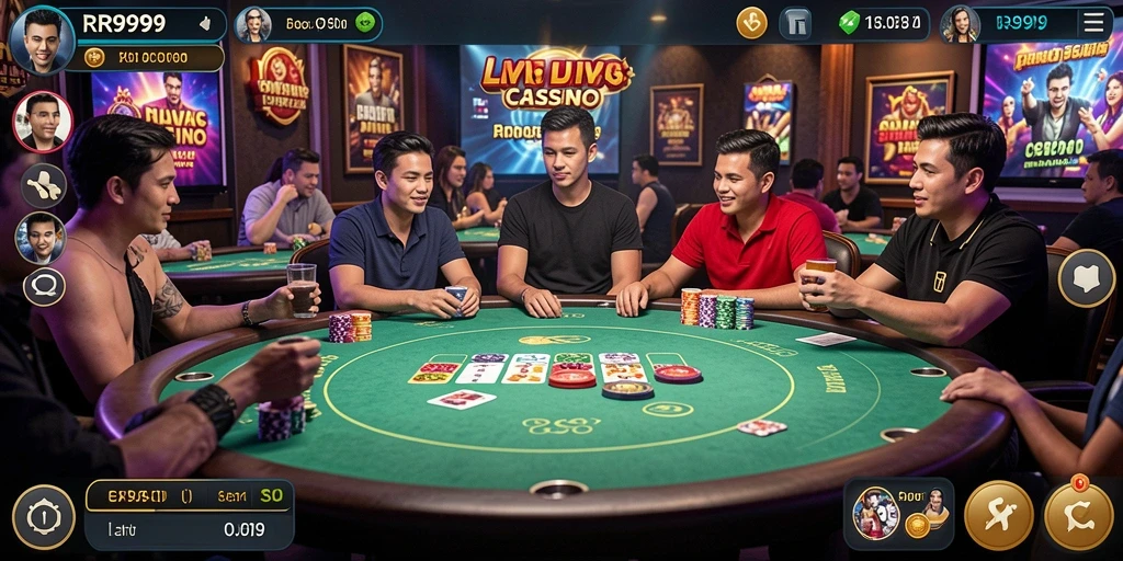 Tangkapan layar gameplay Live Casino RR999 yang seru dan interaktif.