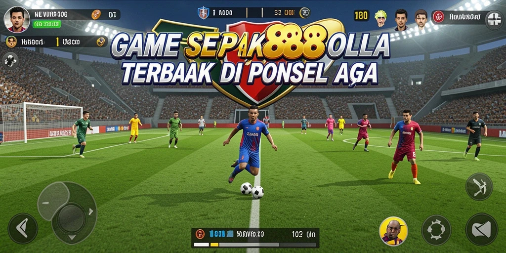 Screenshot utama SL888 menampilkan laga seru di lapangan sepak bola.
