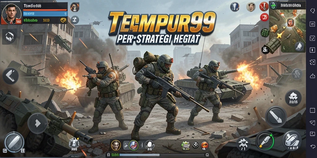 Tangkapan layar gameplay TEMPUR99 menampilkan strategi pertempuran yang mendebarkan.