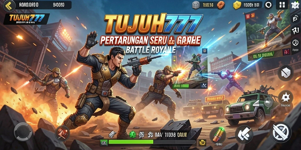 Gameplay mendebarkan di TUJUH777 dengan pertempuran Battle Royale yang intens.