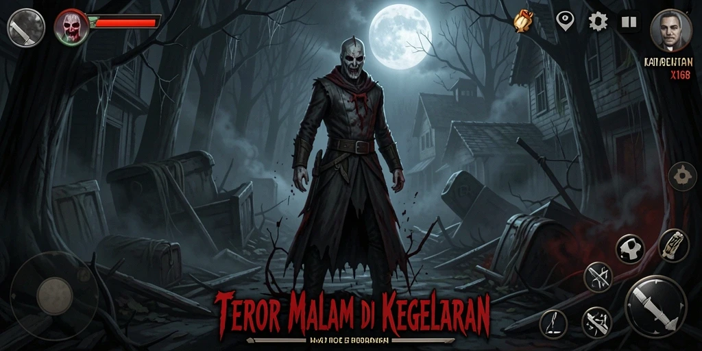 Screenshot gameplay yang menunjukkan momen menegangkan saat dijumpai hantu.