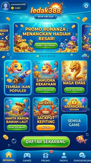 Menu aplikasi yang lengkap di ledak388.